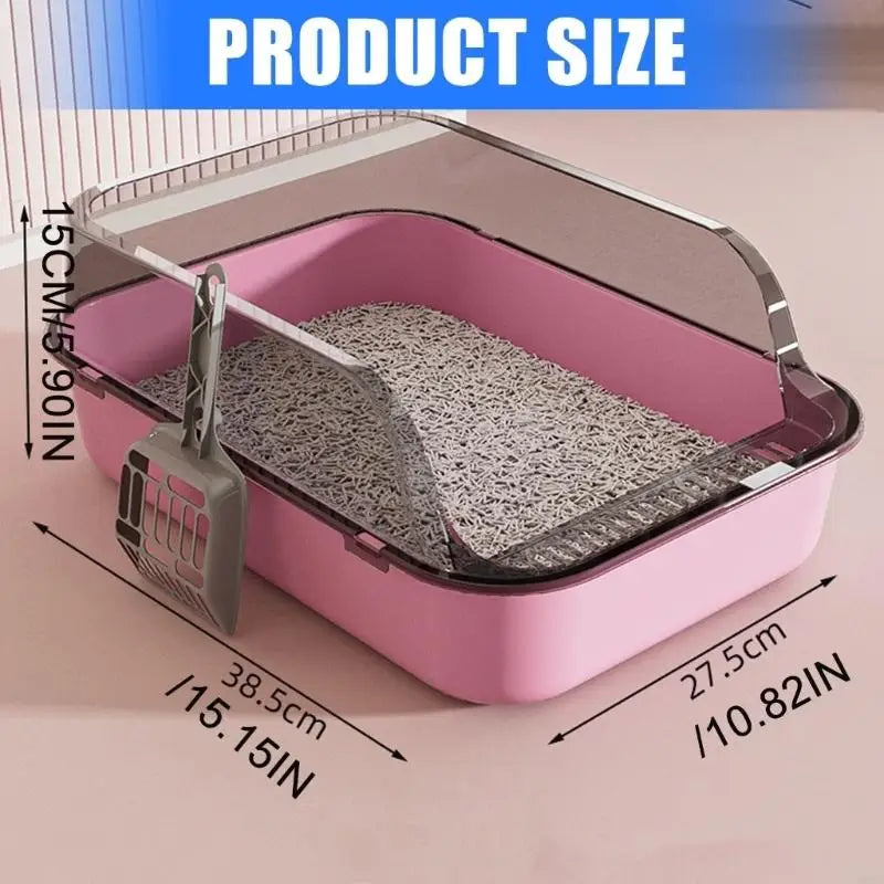 Semiclosed Cats Litter Pan Thick Antipill Wall Space Box Multiple