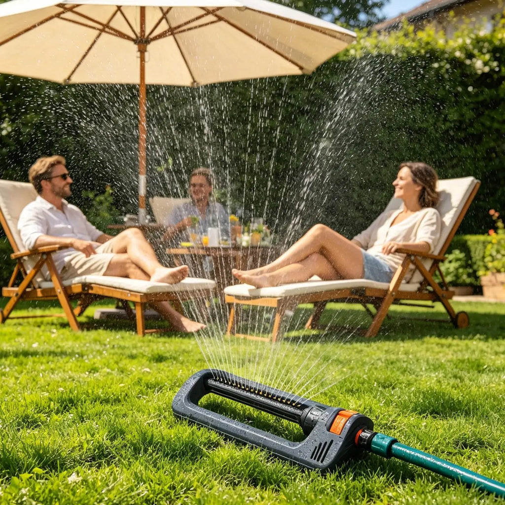 19 Holes Lawn Sprinkler 4 Spray Modes Garden Water Oscillating