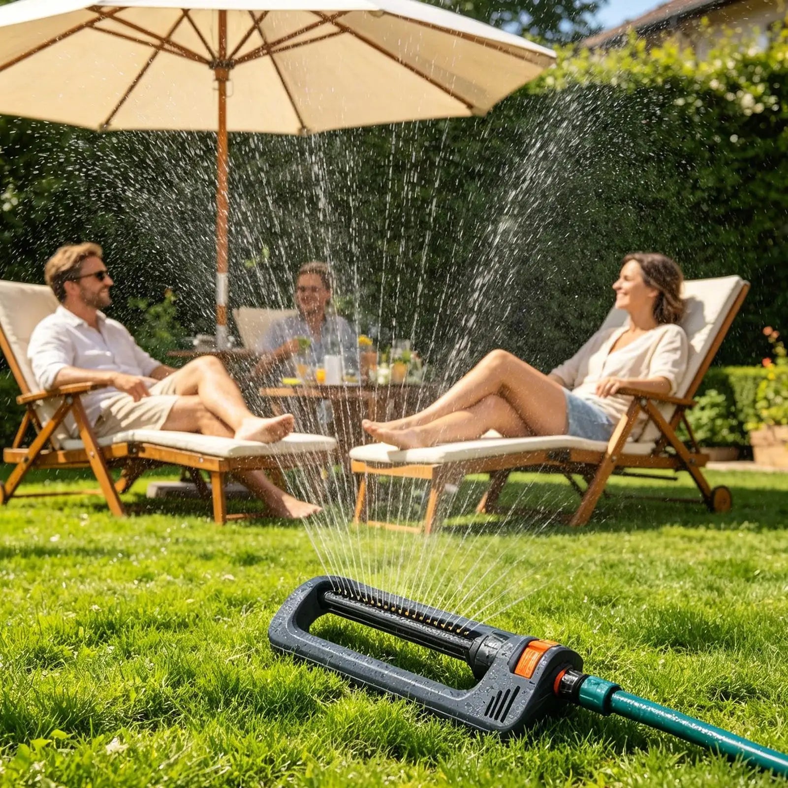 19 Holes Lawn Sprinkler 4 Spray Modes Garden Water Oscillating