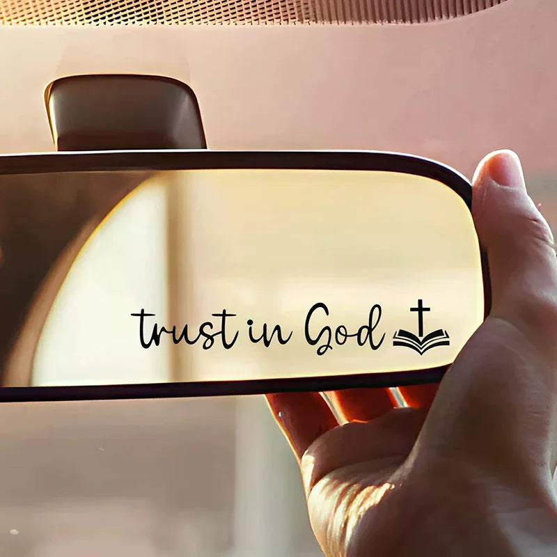 Trust in God Car Mirror Decal – Vinyl Faith Sticker for Women