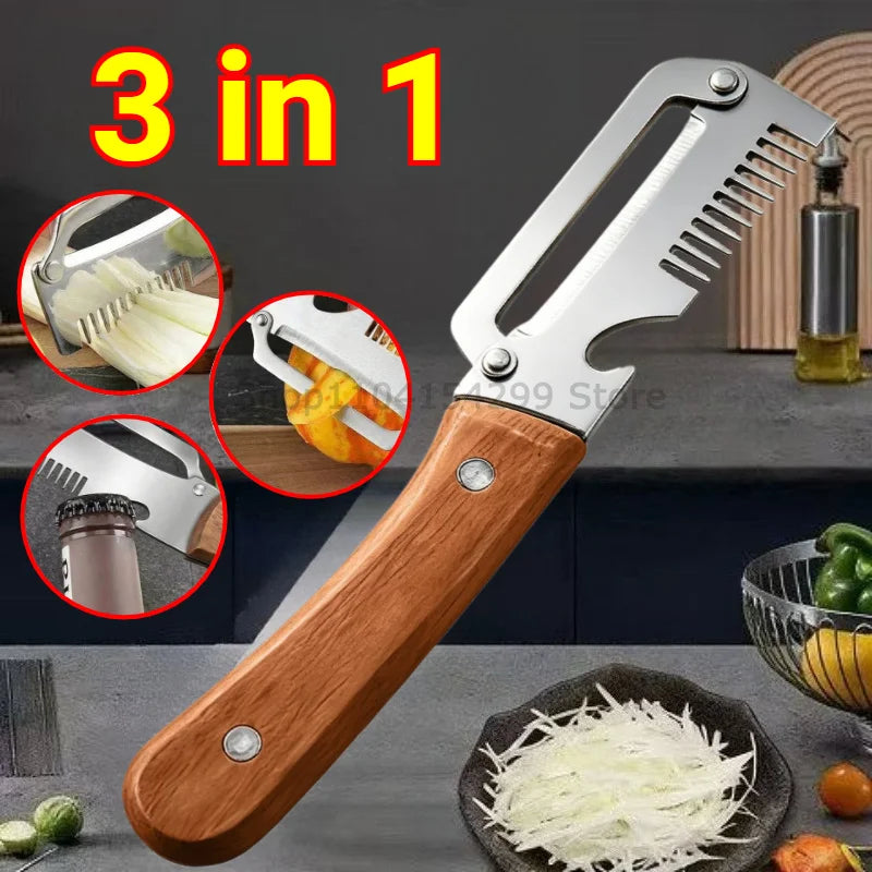 Wooden Handle Paring Knife High Appearance Kitchen Special Fruit Planer Sugarcane Paring Knife Household Thick Scraping Tools Zpaxo