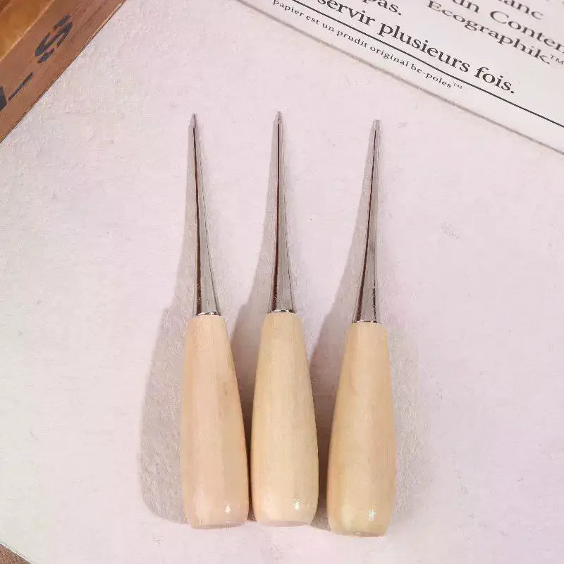 3/6/9Pcs Leather Hand Stitching Awl Tool Leather Craft Handheld Hole Punch Sewing Punching Hole Maker Leather Punching Tools Zpaxo