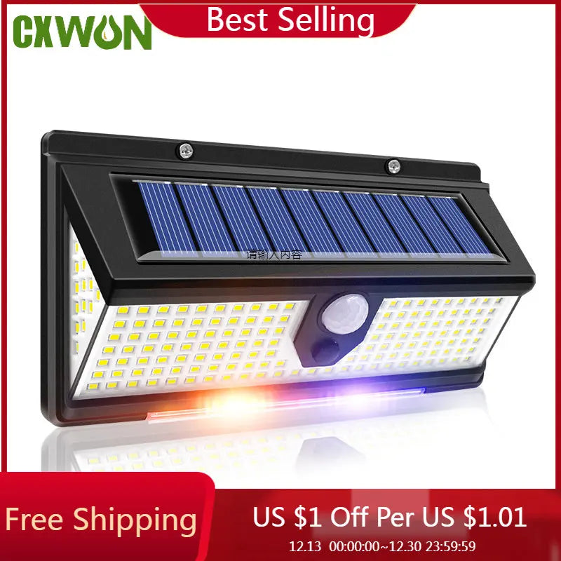 Sun LED Lights Motion Sensor Outdoor Garden Solar Lamp 4 Modes Zpaxo