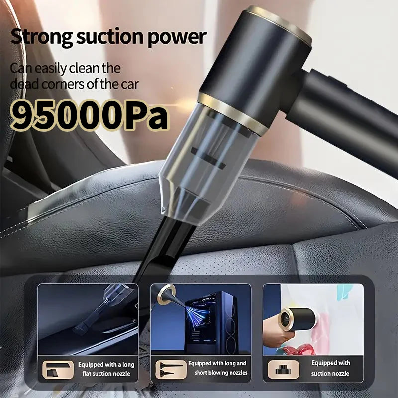95000Pa Car Vacuum Cleaner Strong Suction Mini Duster Portable Wireless Vacuum Cleaners Powerful Cleaning Machine for Cars Home Zpaxo