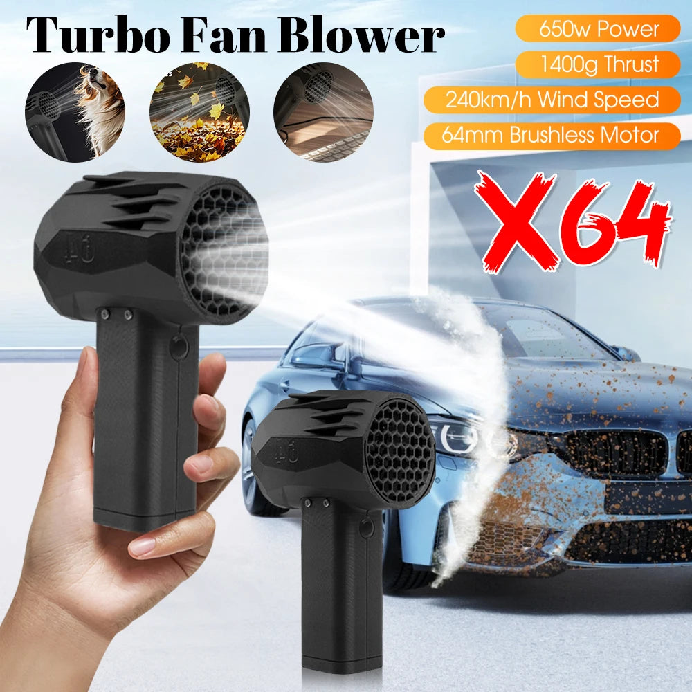 Turbo Fan Blower Brushless Motor Thrust 20W Charging Stepless Speed