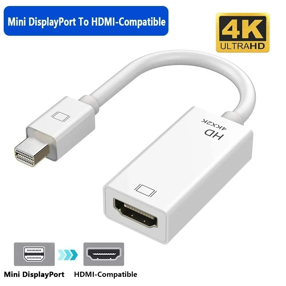 Mini DisplayPort to HDMI Adapter Cable – 4K 1080P for MacBook Display Adapter Cable Zpaxo 4K White