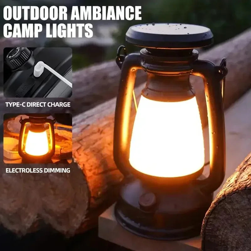 Retro Horse LED Desk Lamp – Rechargeable Camping & Decor Light
