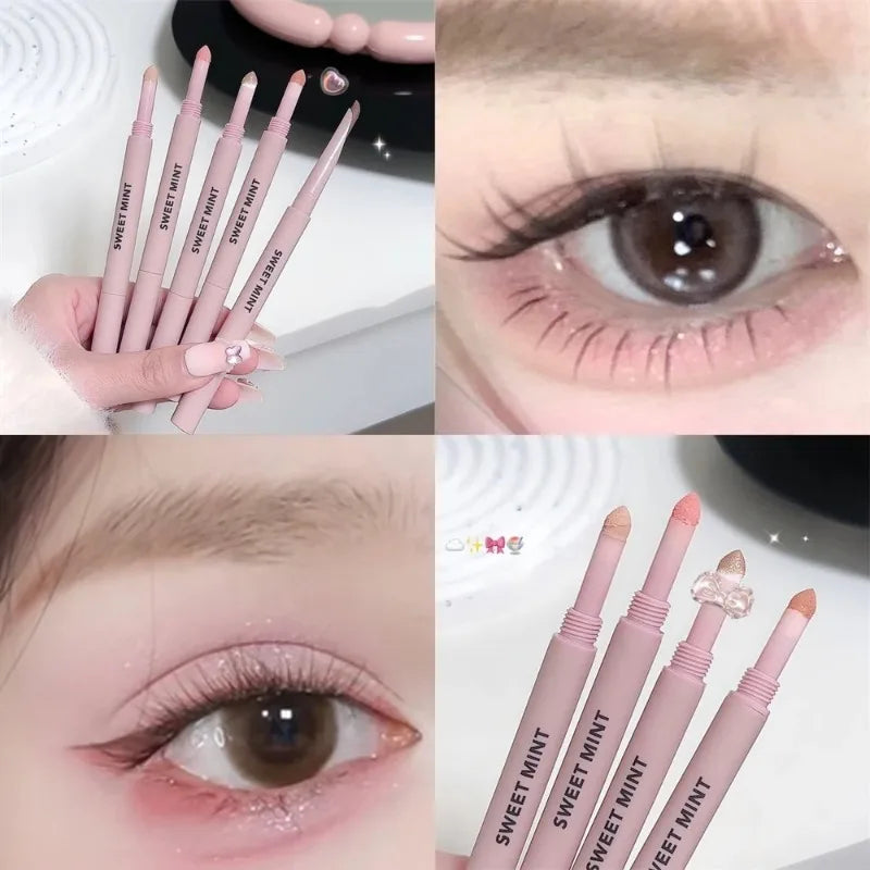 Double-end Lying Silkworm Eyeliner Shadow Highlight Glitter Matte