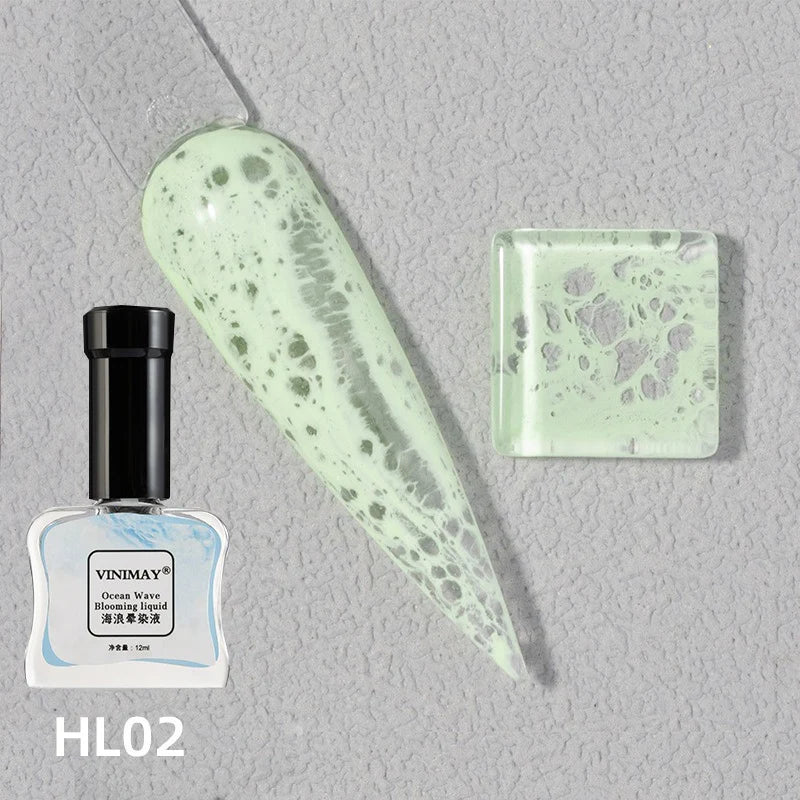 Bubble Ocean Wave Nail Art Glue White Black Lace Quickly Blooming Gradient Nail Painting Art Poke Gel UV LED Soak Off Varnish Zpaxo HL02