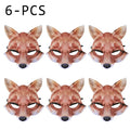Half-face Halloween Fox White Wolf Mask Animal Roleplay Costume Prop