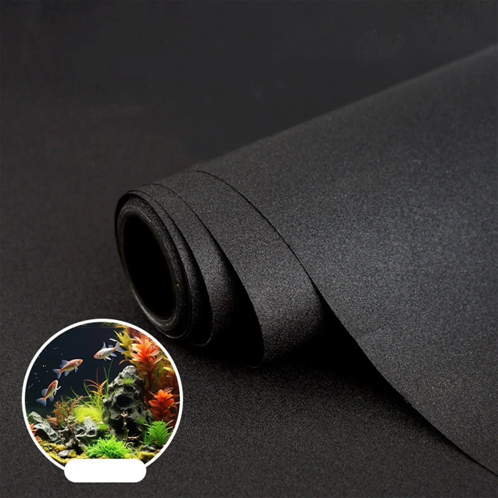 Fish Tank Background Static Cling Black Backdrop Aquarium Poster