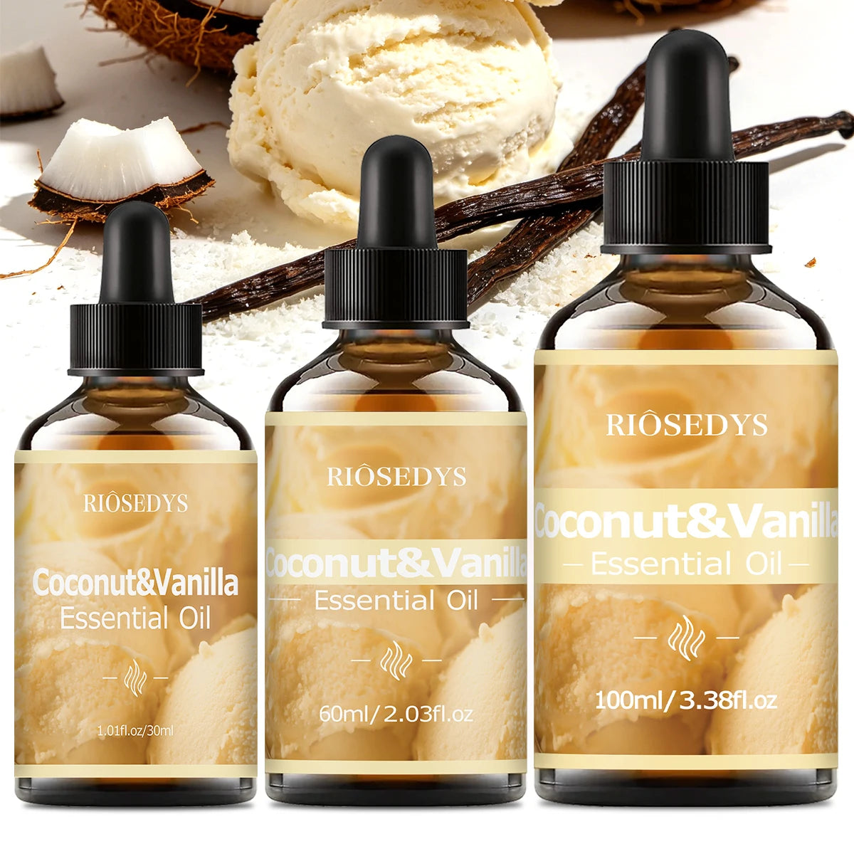 COCONUT VANILLA ESSENTIAL OIL Moisturizing Nourishing Massage Zpaxo