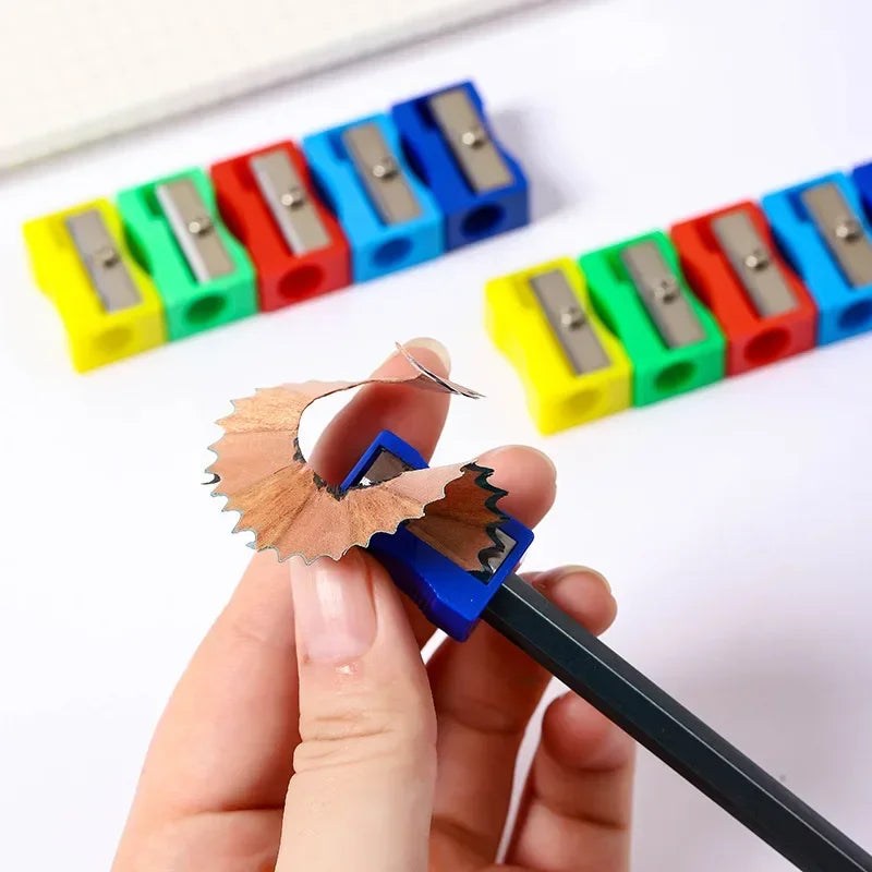 Mini Pencil Sharpener Plastic Single Hole Rectangular Shape Bulk Zpaxo