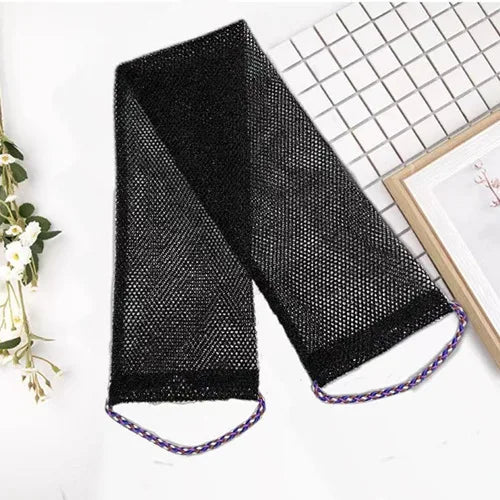 African Exfoliating Bath Net 2 Extra Long Back Scrubber Deep Zpaxo black-1pc