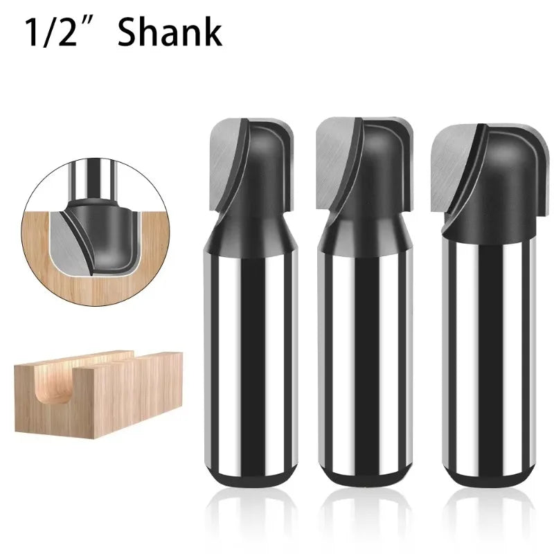 Double Arc Round Bottom Wood Router Bit – 1/2" Shank