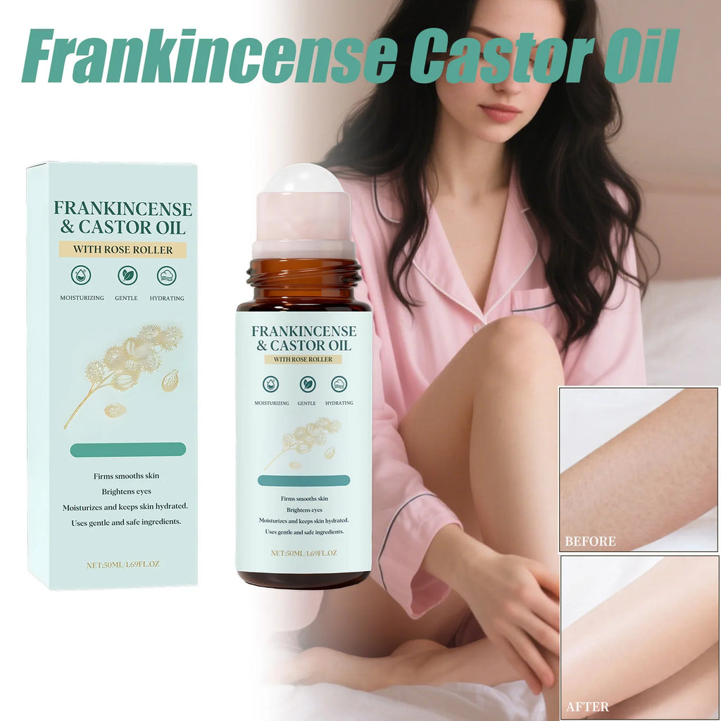 Frankincense Castor Oil Roll-On | Soothing Nourishing Skin Oil Roll-On Body Oil Zpaxo