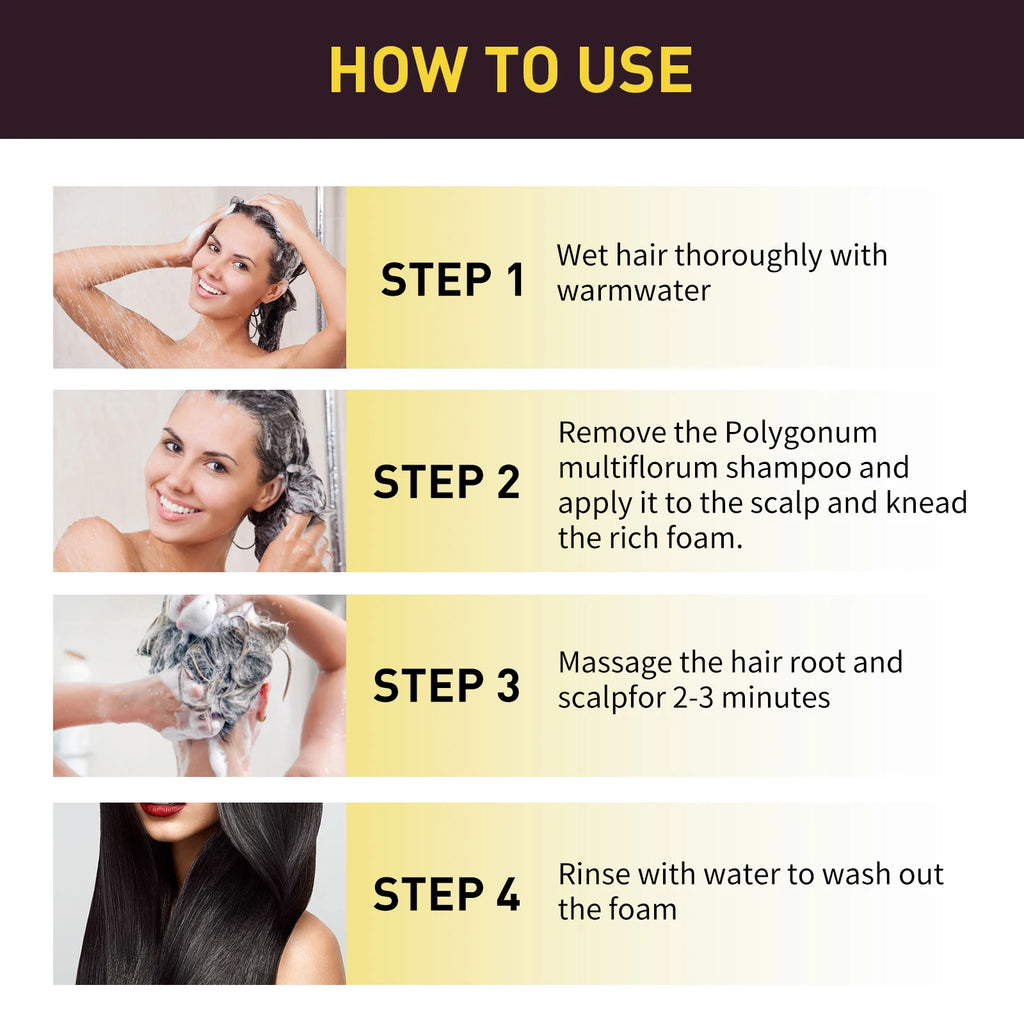 EELHOE Black Hair Dye Shampoo Hair Color Shampoo for Women & Men Natural Herbal Ingredients Champu Para Canas pintar el pelo Zpaxo