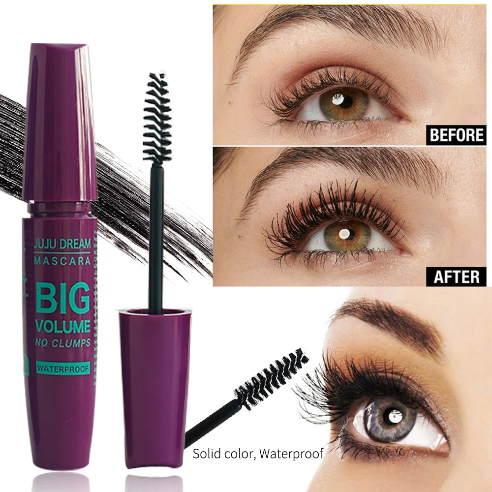 Black Mascara Thickening - Long-Lasting, Volumizing , Fiber Formula with 360° Spiral Brush Waterproof Liquid Fiber Mascara Zpaxo