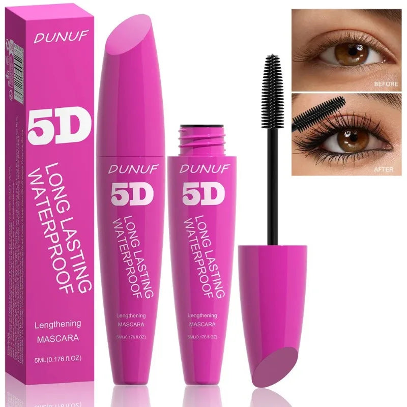 5D Waterproof Curling Mascara Volumizing Lengthening Black Eyelashes