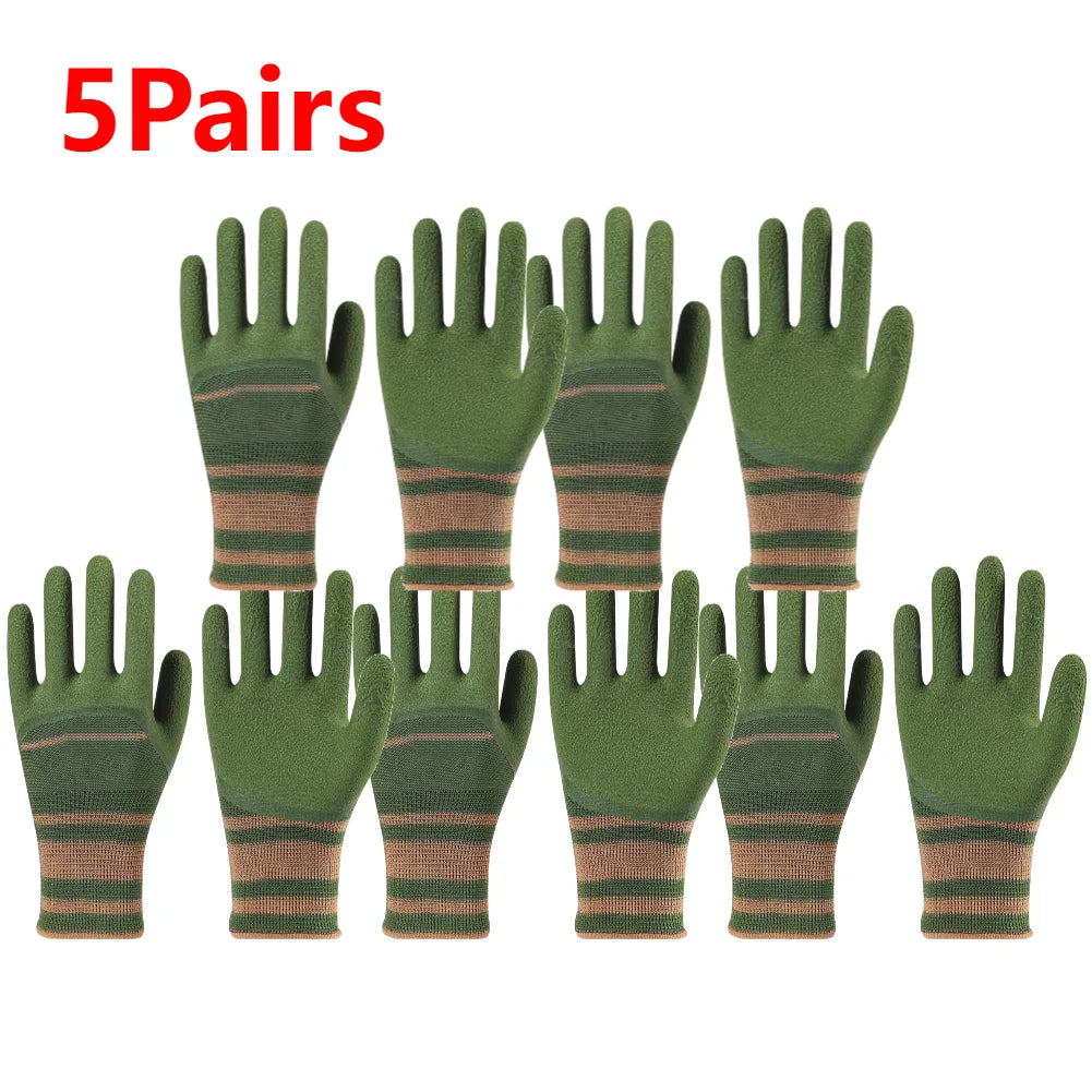 Gardening Gloves Yard Work Garden Gloves Puncture-Resistant Thorn-Proof Waterproof Planting Tool Indoor/Outdoor Protective Zpaxo 5 Pairs