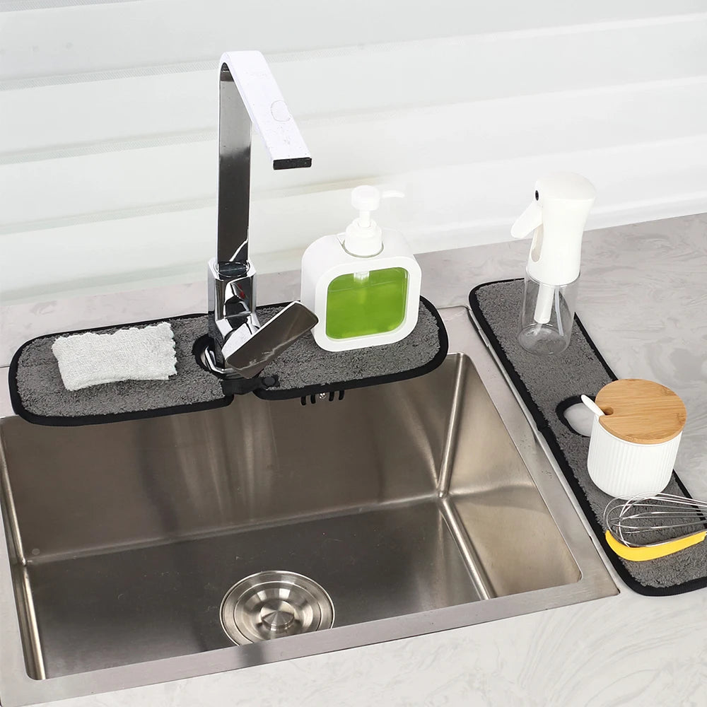 Faucet Absorbent Mat Sink Splash Guard for Kitchen Bathroom Countertop Protector Microfiber Faucet Splash Catcher Zpaxo