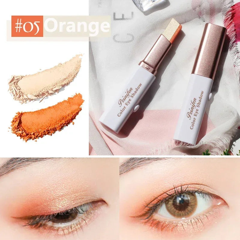 1 Pearly Glitter Highlighter Eyeshadow Stick Waterproof Long Lasting Zpaxo 05 Orange-1pcs