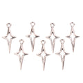 40 Vintage Silver Star Charms 23x10mm DIY Accessories Zpaxo onesize