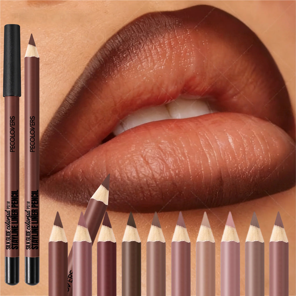 1PC Waterproof Matte Nude Lip Liner - High Pigmentation Long-Lasting , Wax-Based Natural Nude，Suitable for All Light Beige Types Zpaxo