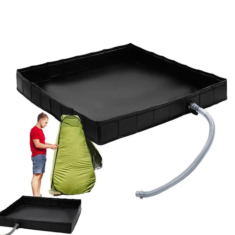 Foldable Shower Base Outdoor Tent RV Camping Awning Tray Portable Pan