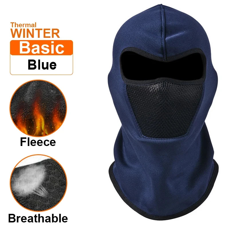 Thermal Winter Balaclava Cycling Full Face Mask Warm Outdoor Sports Motorcycle Ski Fishing Hunting Mask Fleece Scarf Cap Bandana Zpaxo basic blue
