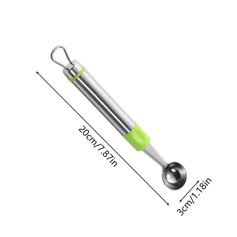 Stainless Steel Watermelon Baller Scoop – Fruit & Ice Cream Tool Fruit Baller Scoop Zpaxo Green