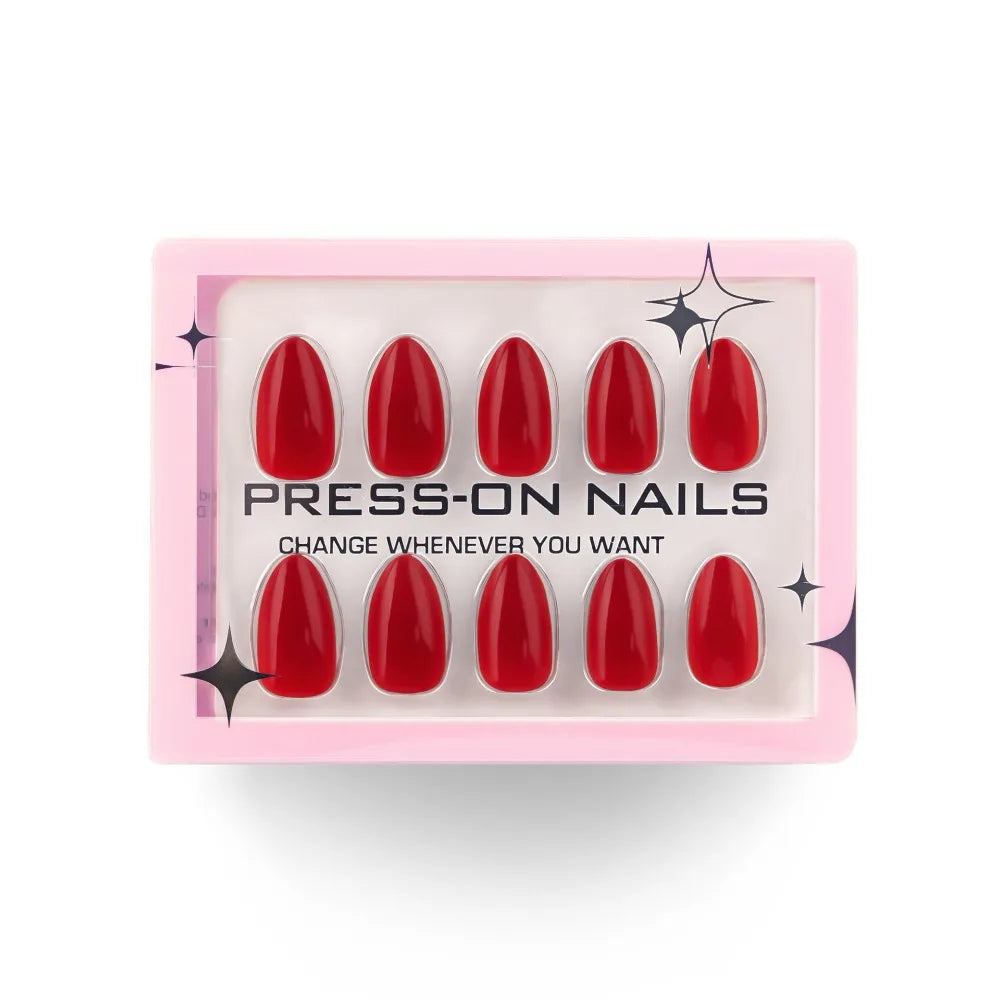 Manicure Long Almond False Nails Simple French Press Solid Detachable Zpaxo GD38