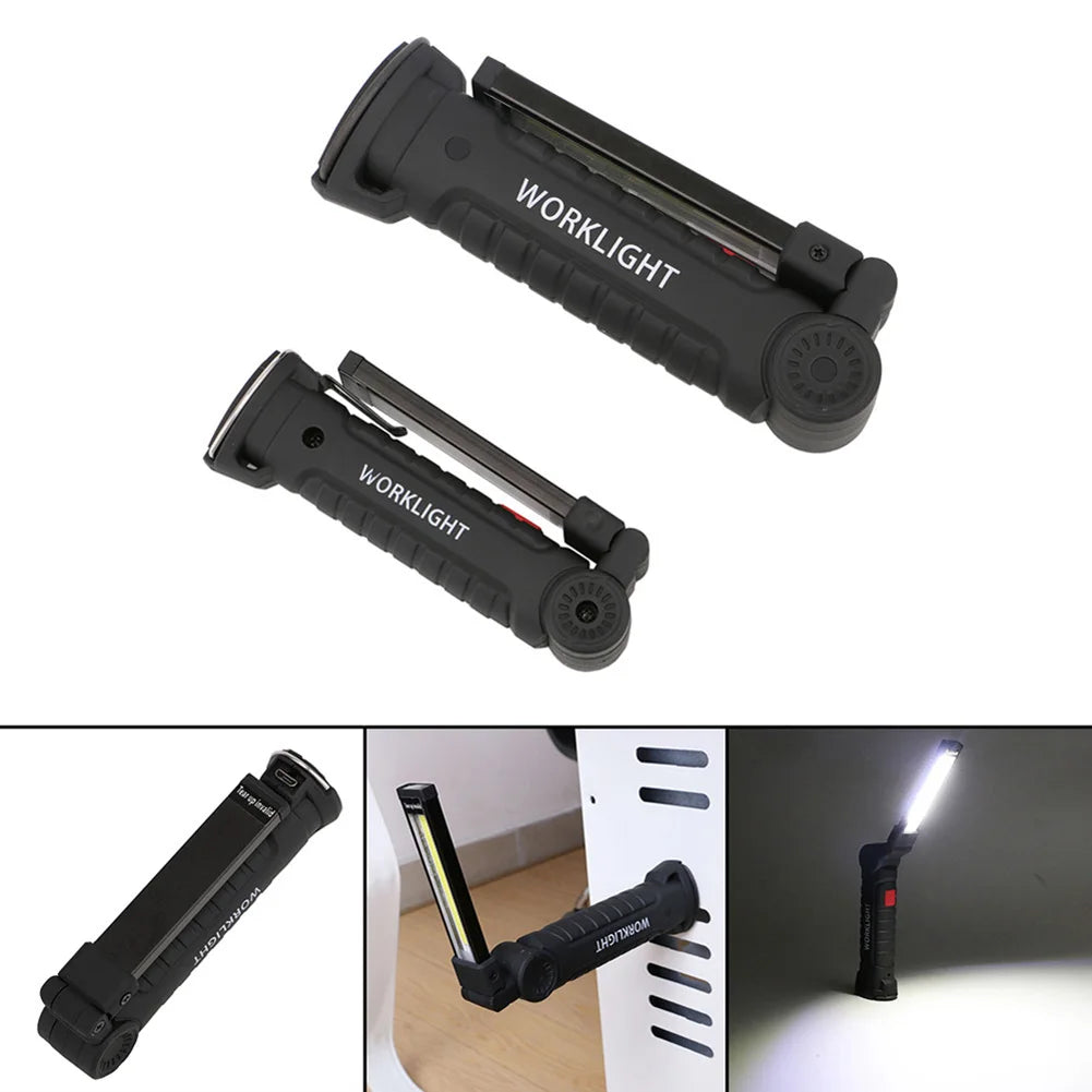 Portable COB LED Work Light USB Rechargeable Flashlight Inspection