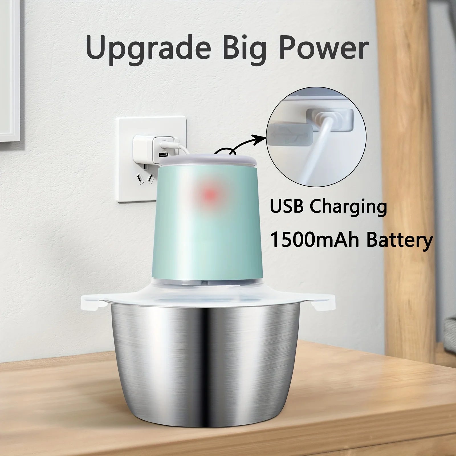 Electric Food Chopper & Meat Grinder,2.0L 304 Stainless Steel, Blender for Vegetables, Meat,Dough,Kitchen Mixer for Home Cooking Zpaxo