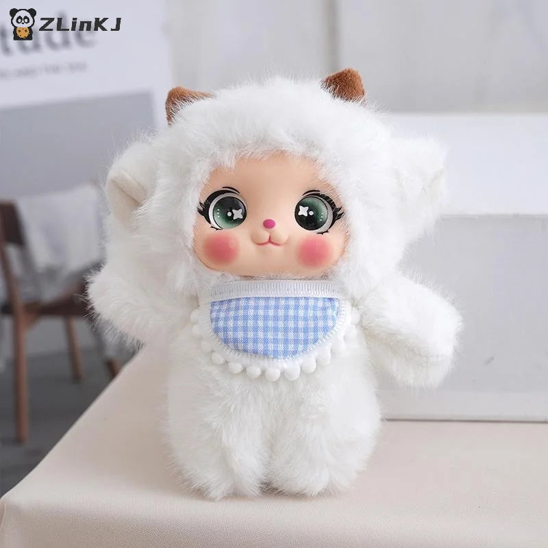 ▶Cute Animal Rabbit Bear Sheep Plush Doll Toy Pendant Keychain Ornaments Backpack Hangings Decoration Car Keyring For Women Gift Zpaxo