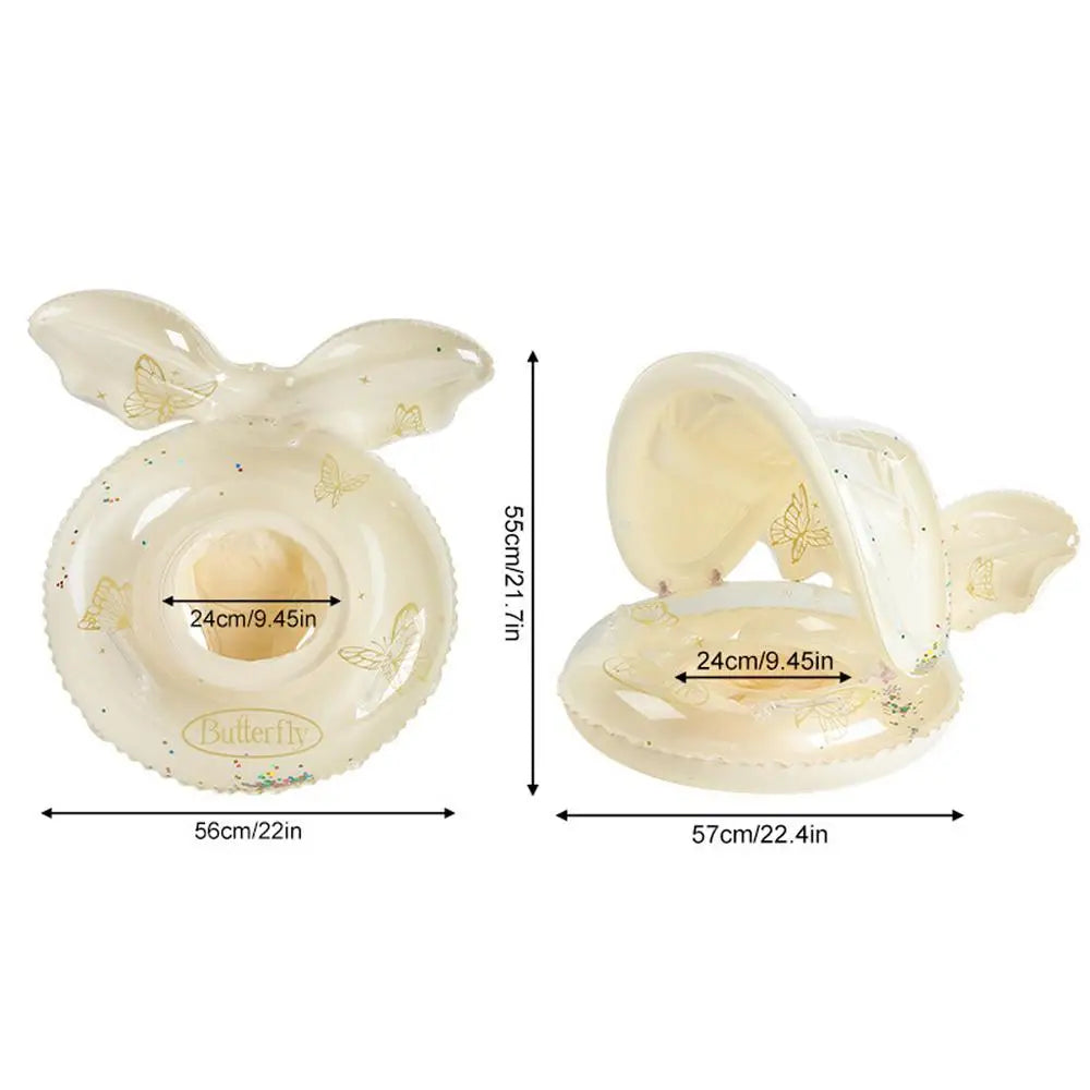 Kids Float Canopy Inflatable Swim Ring Sequin Butterfly Swimming 6 Zpaxo White China Mainland