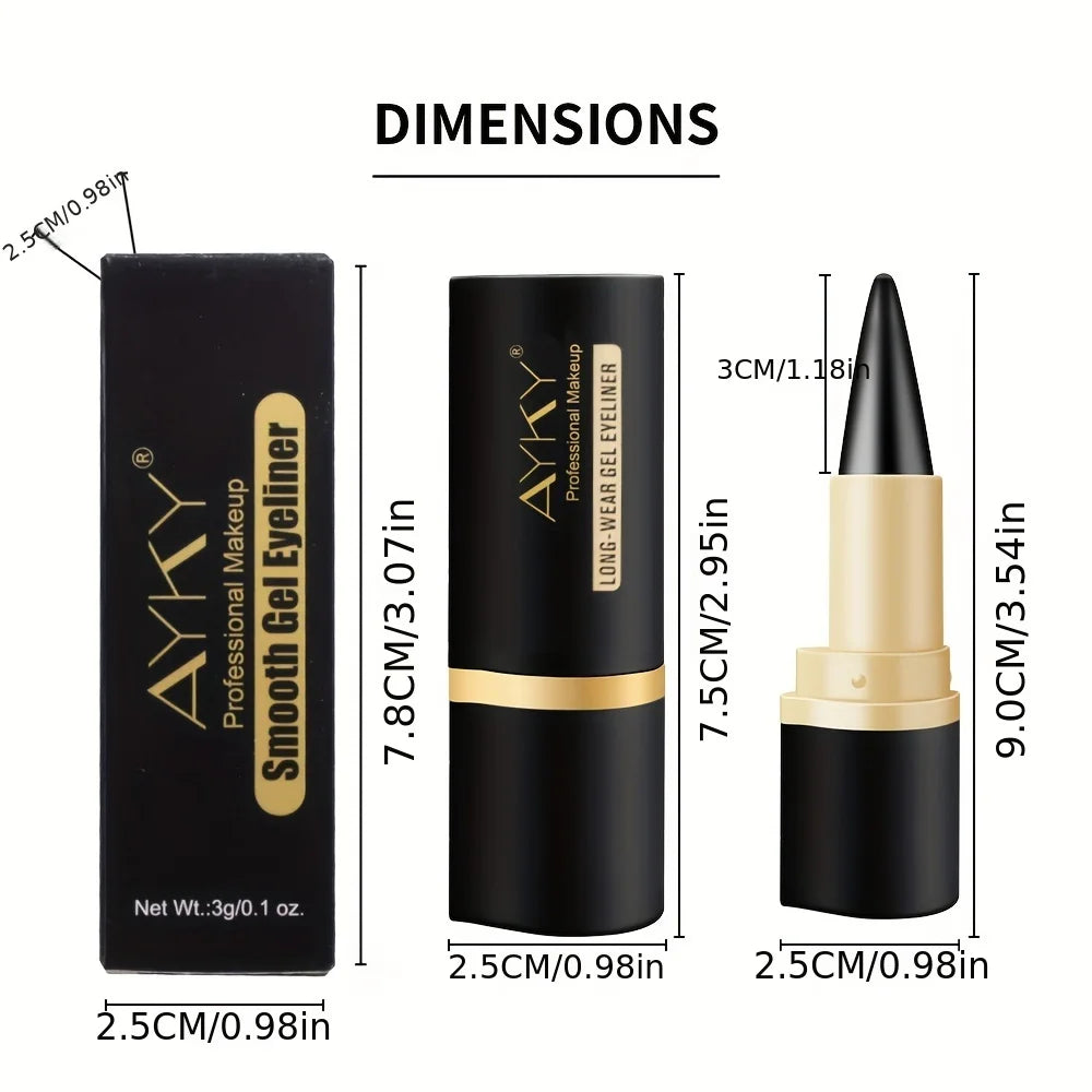 Matte Glitter Waterproof Eyeliner Stick Smudge Proof Black Single Head Solid Eyeliner Balm Zpaxo