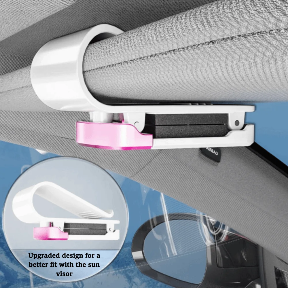 Press Switch Car Glasses Clip Stable Shock-proof Car Sunglasses Holder ABS Expansion Space Ticket Card Mount Clips Car Interior Zpaxo