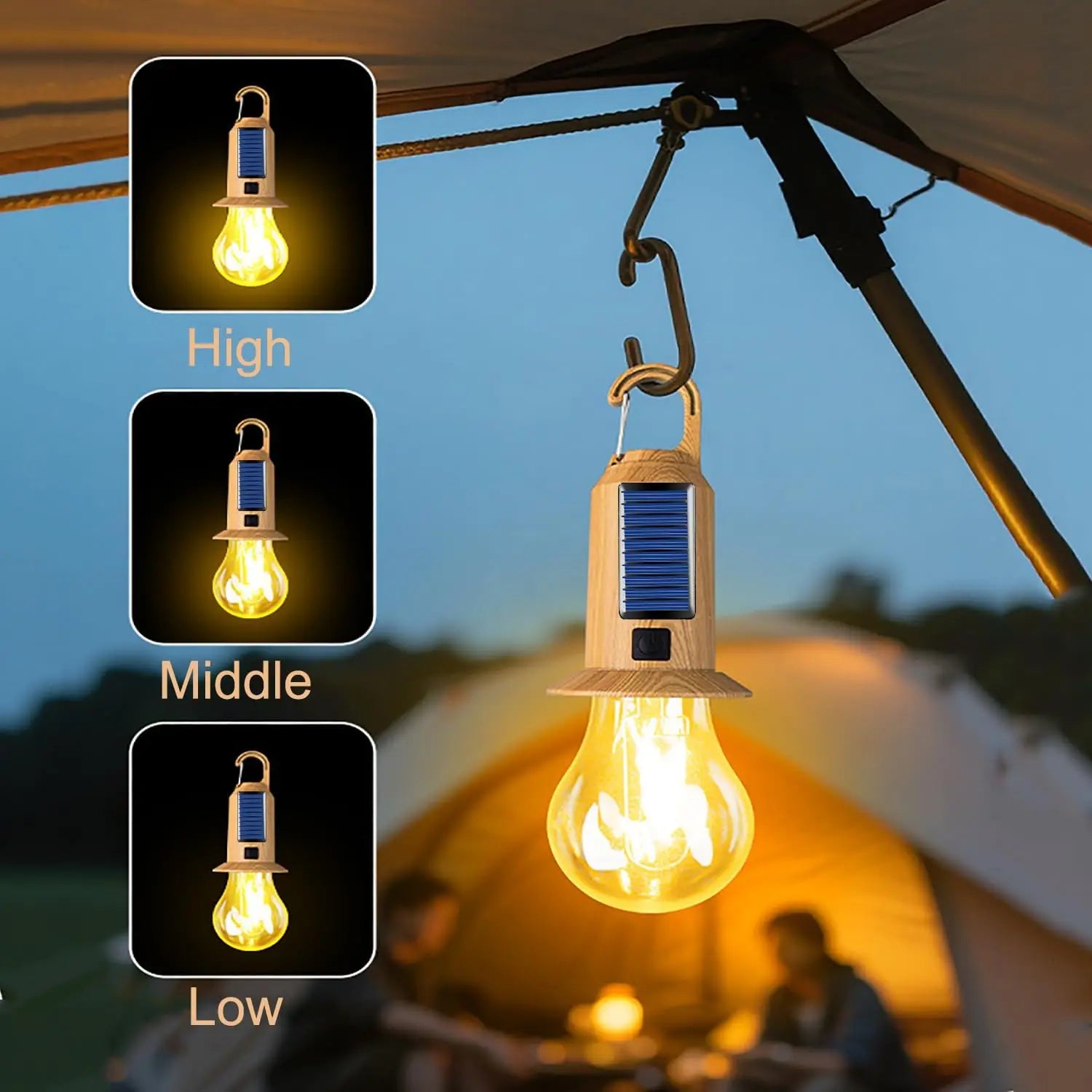 Solar & USB LED Camping Lantern | Remote Control, 1–4 Pack
