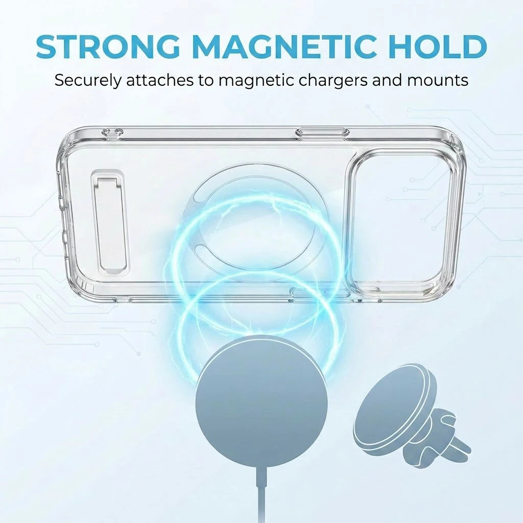 Clear Magnetic Wireless Case Kickstand Iphone 11 Max Mini 14 13 17 12
