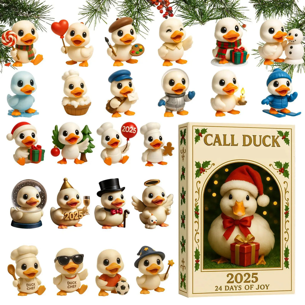 Duck Christmas Countdown 2D Acrylic Ornaments 24 Days Advent Calendar