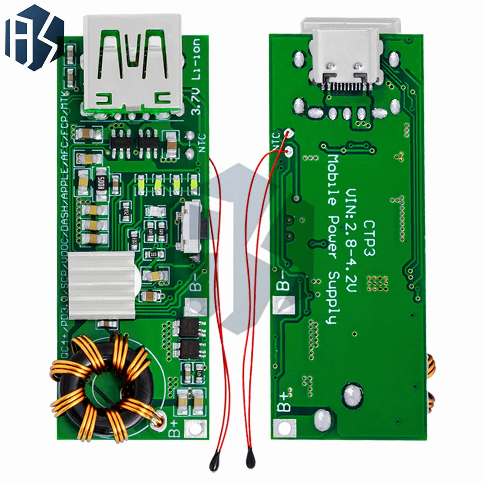 QC4.0 QC3.0 PD Fast Charging Boost Module, 18W 4.5A Bidirectional Type-C Power Supply Circuit Board Zpaxo