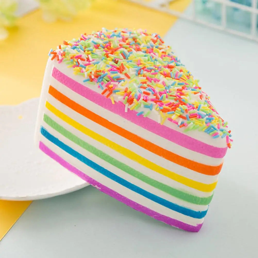 14cm 1/2pcs Rainbow Cake Slow Rising Simulated Food Squeeze Toy Stress Relief Decompression Toy Gift for Kids Adults Zpaxo