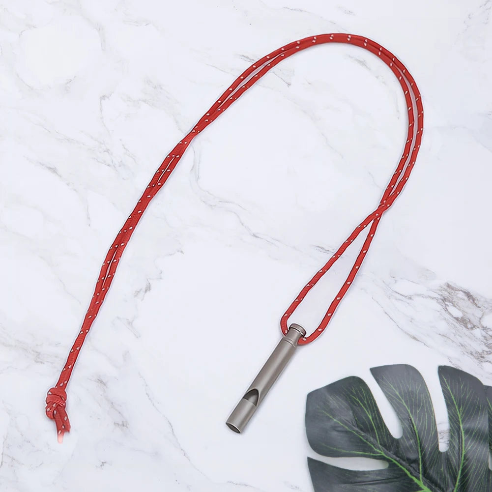 Titanium Whistle Ultralight Emergency Loud Safety Survival Lanyard