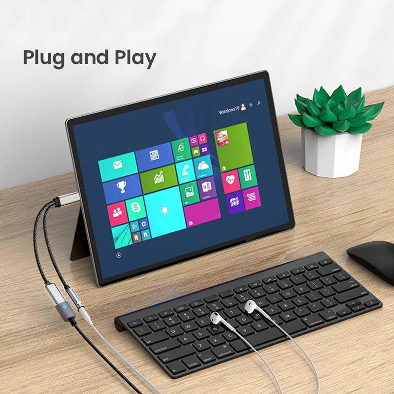 2 In 1 USB C to 3.5mm Headphone And Charger Adapter USB C PD 3.0 Port to Aux Audio Jack With PD Fast Charging Dongle Cable Cord Zpaxo