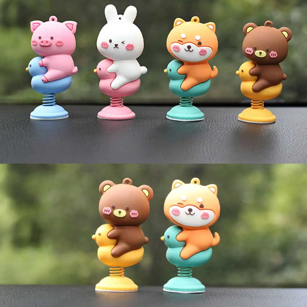 Cartoon Animal Bobblehead Car Dashboard Ornament | PVC Decor