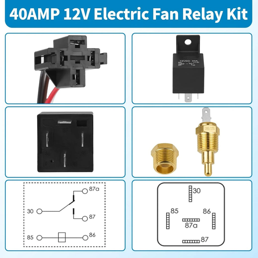 40 AMP Electric Fan Relay Cooling Thermostat 185 175 Off Temperature
