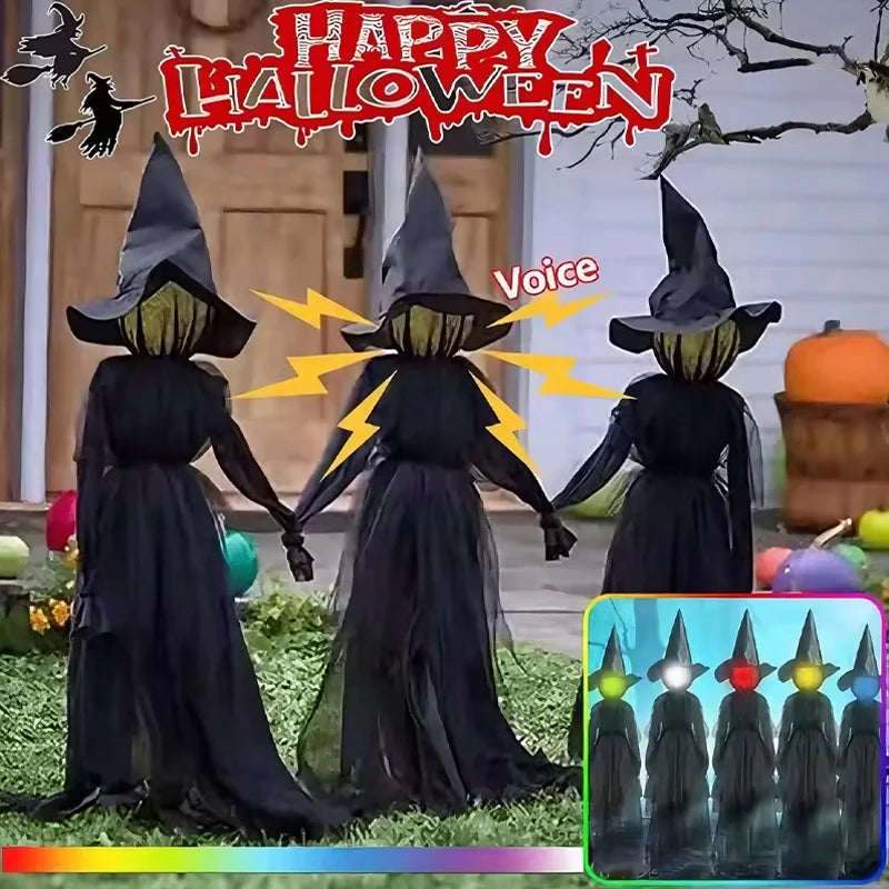 Motion-activated Sound Light Witch Decoration Glowing Eyes Spooky