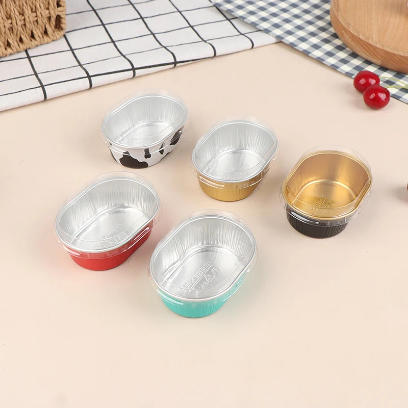 Tin Foil Aluminum Pudding Cup Lid Square Disposable Mini Mousse
