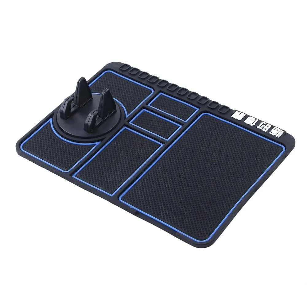 Parking Car Interior Anti-skid Pad 4-in-1 Number Card Auto Phone Zpaxo blue